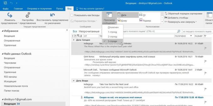 Microsoft Outlook: email di anteprima