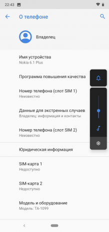 Rassegna di Nokia 6.1 più: Informazioni di sistema