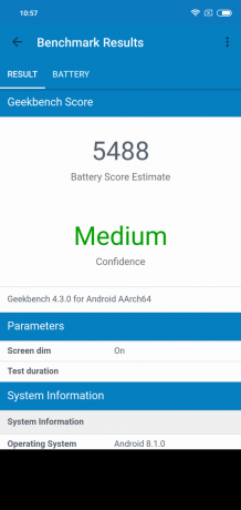 Panoramica Xiaomi redmi Nota 6 Pro: GeekBench Batteria