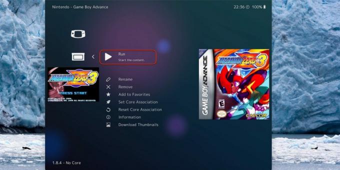 Apri il gioco in Retroarch 