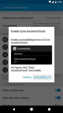 Zona AssistiveTouch: inclusione widget di