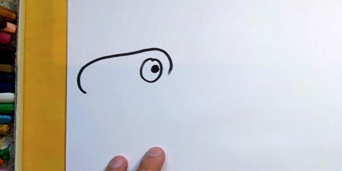 Come disegnare un dinosauro: disegna una parte della testa