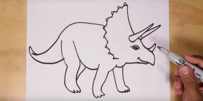 Come disegnare un dinosauro: aggiungi una coda e un'altra gamba