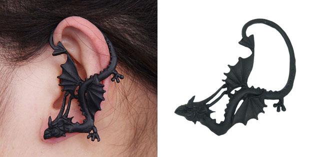 ear cuff nella forma di un drago