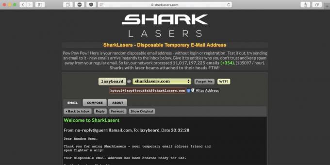 SharkLasers posta elettronica temporanei