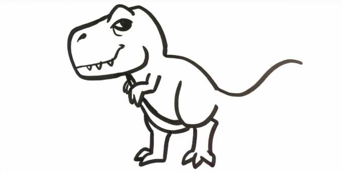 Come disegnare un tirannosauro: disegna le zampe posteriori