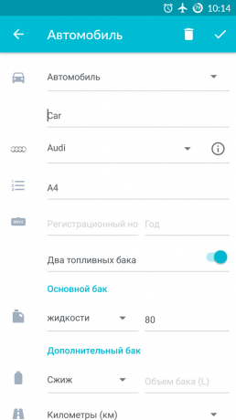 Drivvo per Android: i dati
