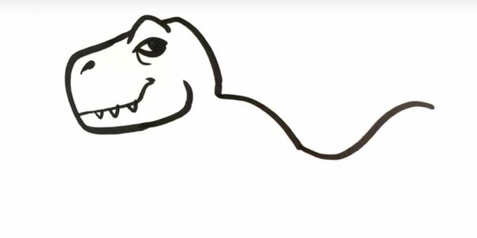 Come disegnare un dinosauro: raffigura la parte posteriore e parte della coda