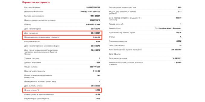 L'emittente OFZ, il Ministero delle Finanze, è obbligato a pubblicare le principali caratteristiche del prestito obbligazionario: termini, date, tassi di interesse e molto altro.