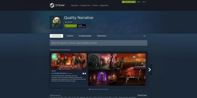 Dove cercare il gioco: i curatori di Steam