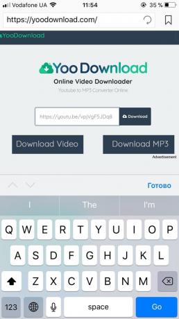 Come scaricare i video su iPhone e aypad: Incollare l'URL sopra in campo in linea