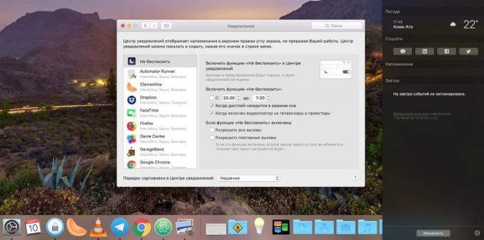 Impostazioni di sistema MacOS: per aprire le impostazioni di notifica