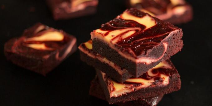 Brownie con cacao e crema di formaggio alla Red Velvet