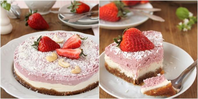 dolci quaresimali: fragola torta di formaggio senza cottura