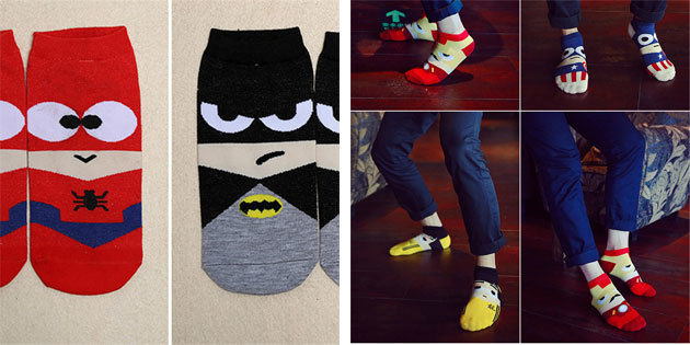 Belle calze: calze da uomo con i supereroi
