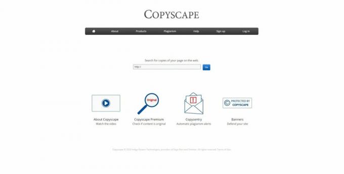 Controlla l'unicità del testo online: Copyscape