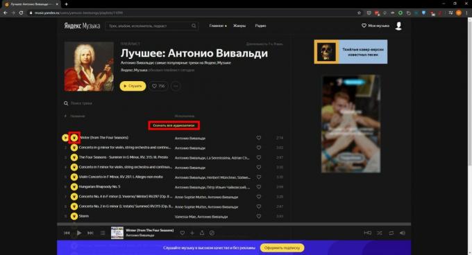 Come scaricare una canzone da Yandex. Music ": YaMusic.pro