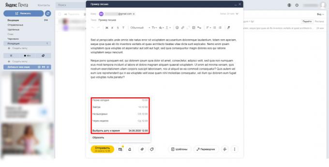 Come annullare l'invio di una lettera in Yandex.Mail: scegli un orario più conveniente