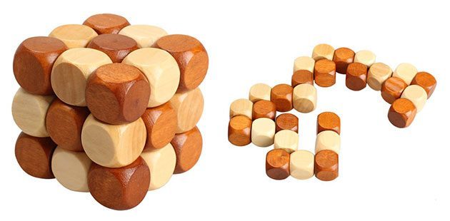 Cubo di puzzle di legno