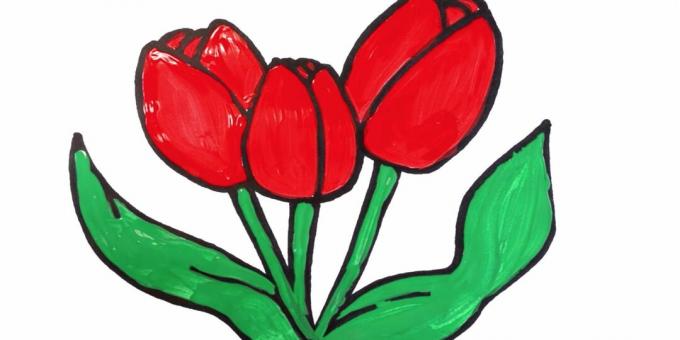 Come disegnare un semplice mazzo di tulipani