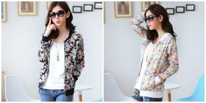 Bomber con stampa floreale 