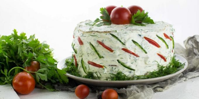 Torta Snack Di Zucchine Con Pomodori E Cetrioli