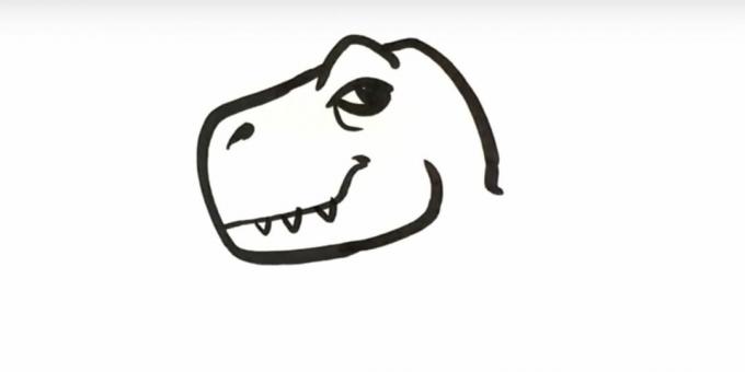 Come disegnare un dinosauro: finisci la testa