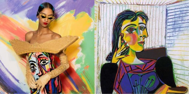 modello di Moschino e Picasso "Ritratto di Dora Maar".