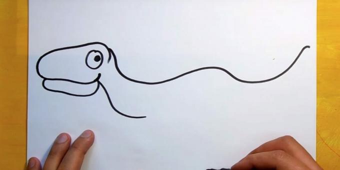 Come disegnare un dinosauro: aggiungi la testa e il collo
