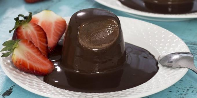 Ricetta: cioccolato panna cotta con salsa di cioccolato