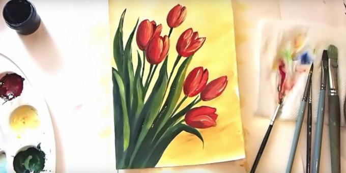 Come disegnare un bouquet di tulipani realistico