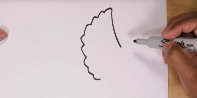 Come disegnare un triceratopo: inizia a disegnare la testa