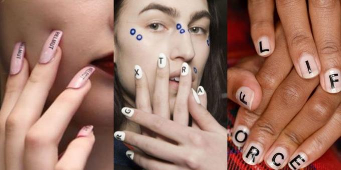 Fashion Nails 2018: Manicure con le lettere