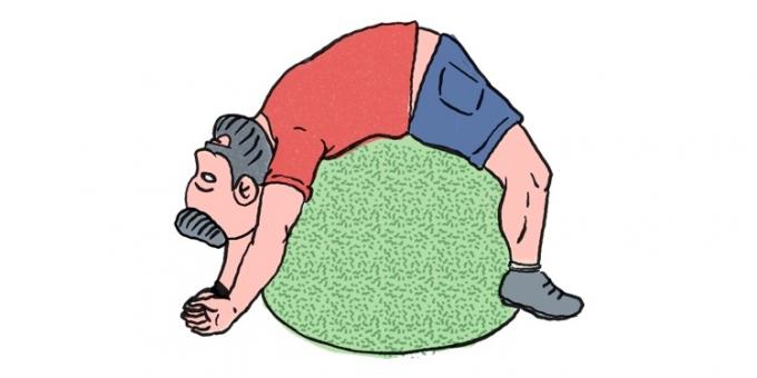 Come sbarazzarsi di dolore ai muscoli: esercizi con palla ginnastica