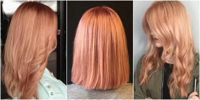 colore dei capelli alla moda: rosa e biondo miele