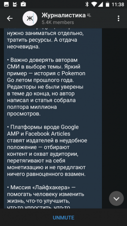 telegramma per Android: tema scuro