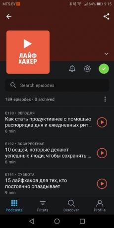 Podcast Layfhakera in libera su Android Pocket Casts