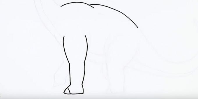 Disegna una gamba di dinosauro