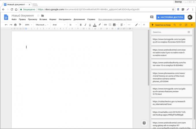 Google Documenti add-ons: Google Keep