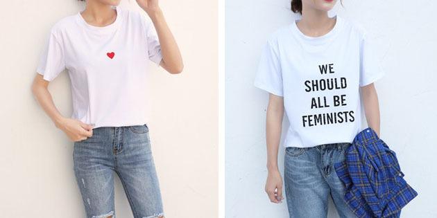Le donne della moda t-shirt con AliExpress: T-shirt con una stampa