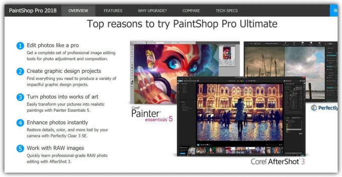 La maggior parte degli editor di foto: PaintShop Pro