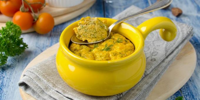 Soufflé di zucchine con pollo