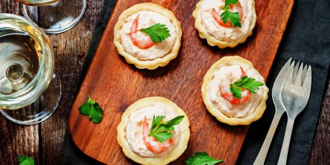 Tartellette di gamberi e crema di formaggio