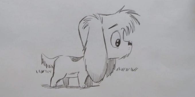 Come disegnare un cane in piedi in stile cartone animato