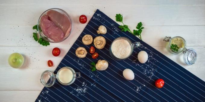Quiche con pollo e funghi: Ingredienti