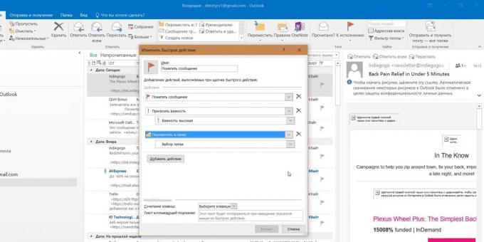 Microsoft Outlook: Azione veloce