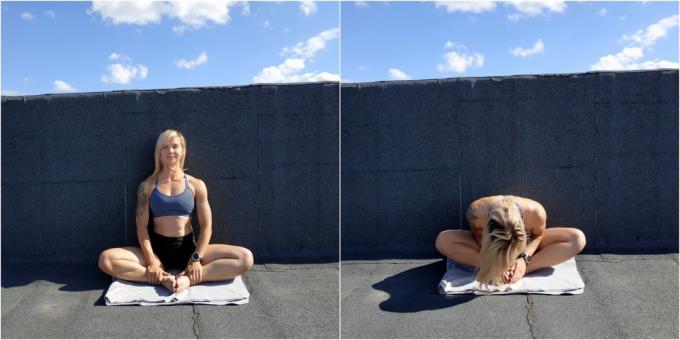 Semplici esercizi di yoga: posa ad angolo vincolato