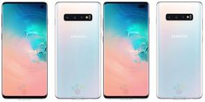 Samsung Galaxy S10 e S10 + visualizzato sul renderer di alta qualità