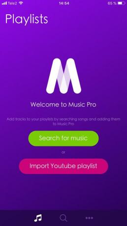 Per ascoltare la musica da Youtube to Music Pro non ha bisogno di inserire login e password