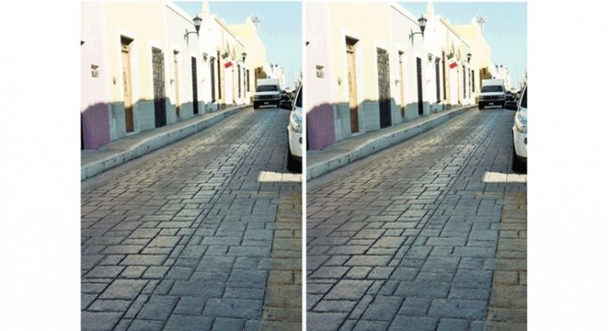 Illusione ottica Immagine: strada in pendenza